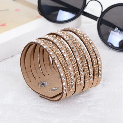 2016 New Multilayer Leather Bracelet Christmas Gift Charm Bracelets Vintage Jewelry For Women Pulsera