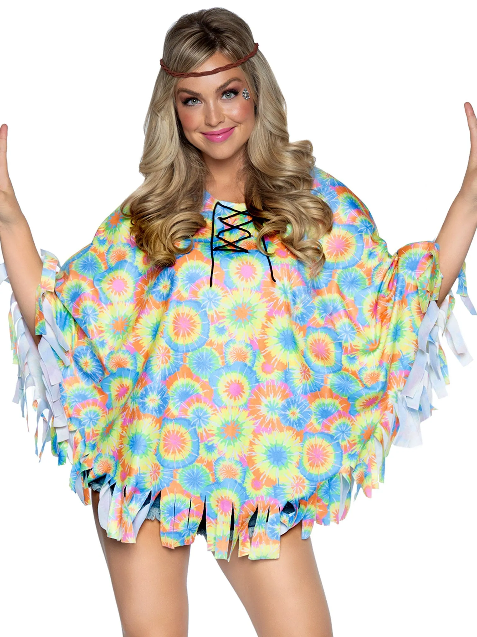 2PC Hippie Poncho Costume