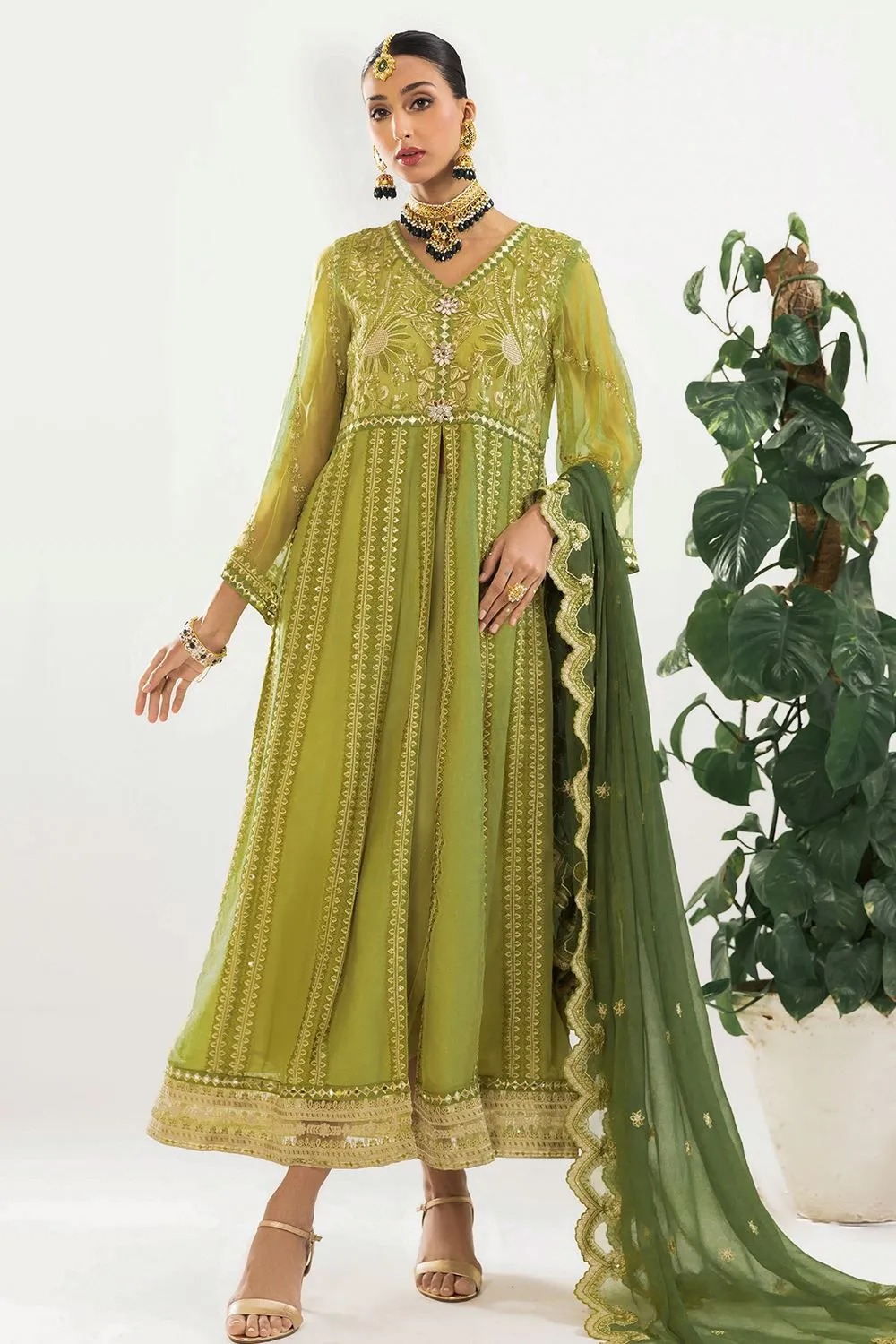 3 Pcs Unstitched EMB Chiffon Suit KNAC-1769