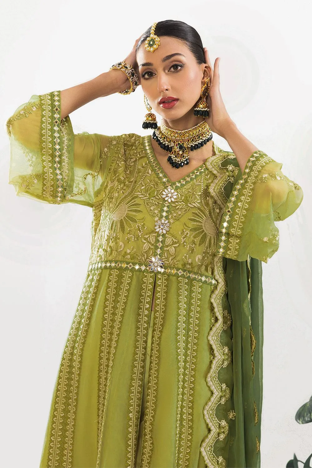 3 Pcs Unstitched EMB Chiffon Suit KNAC-1769