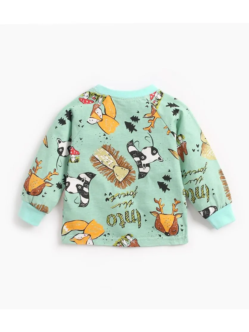 6 Colors Cute Baby Unisex Cartoon Long-sleeve T-shirt