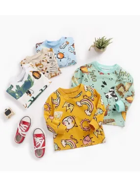 6 Colors Cute Baby Unisex Cartoon Long-sleeve T-shirt