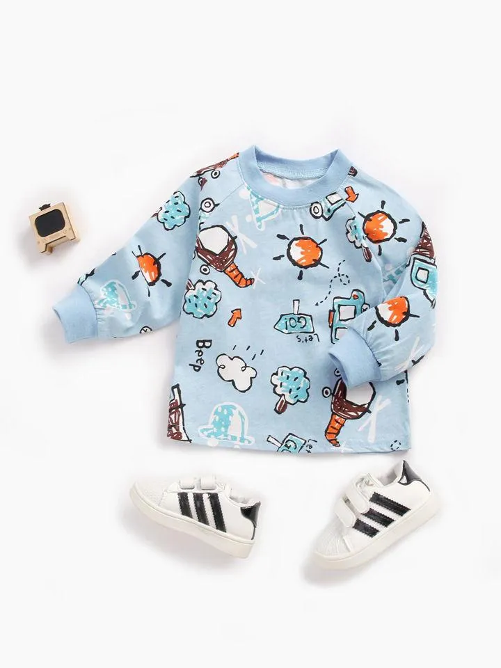 6 Colors Cute Baby Unisex Cartoon Long-sleeve T-shirt