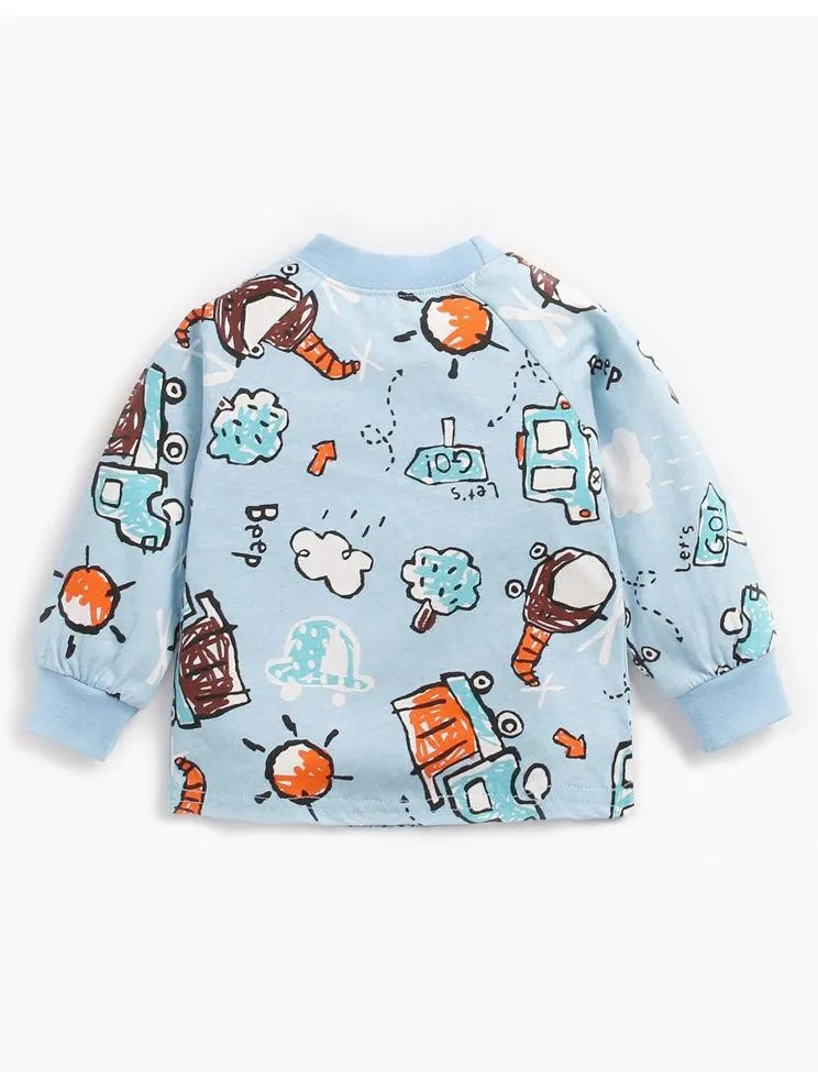 6 Colors Cute Baby Unisex Cartoon Long-sleeve T-shirt