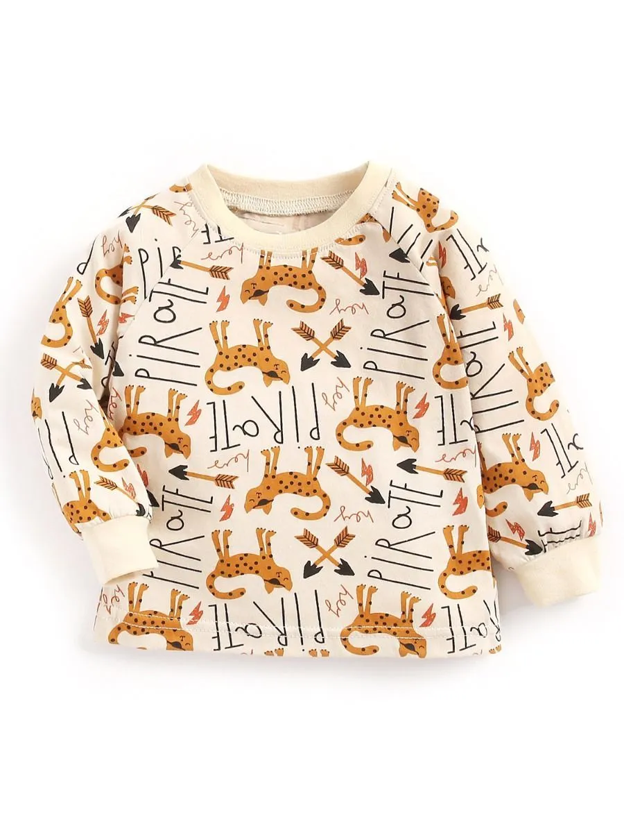 6 Colors Cute Baby Unisex Cartoon Long-sleeve T-shirt