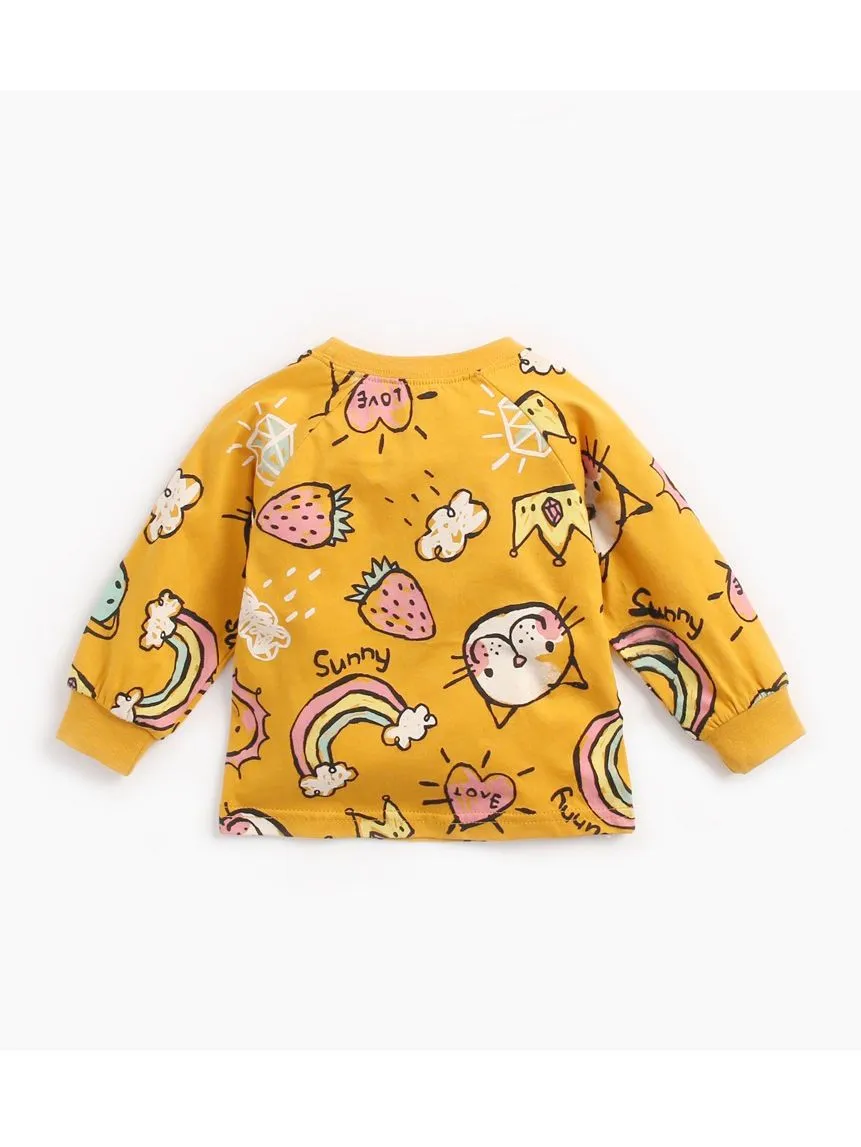 6 Colors Cute Baby Unisex Cartoon Long-sleeve T-shirt