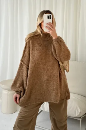 Adelaide camel oversized knit jumper