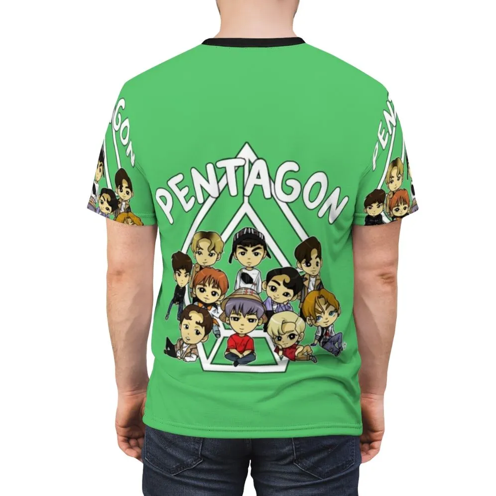 Adorable Chibi-Inspired Pentagon K-pop T-shirt