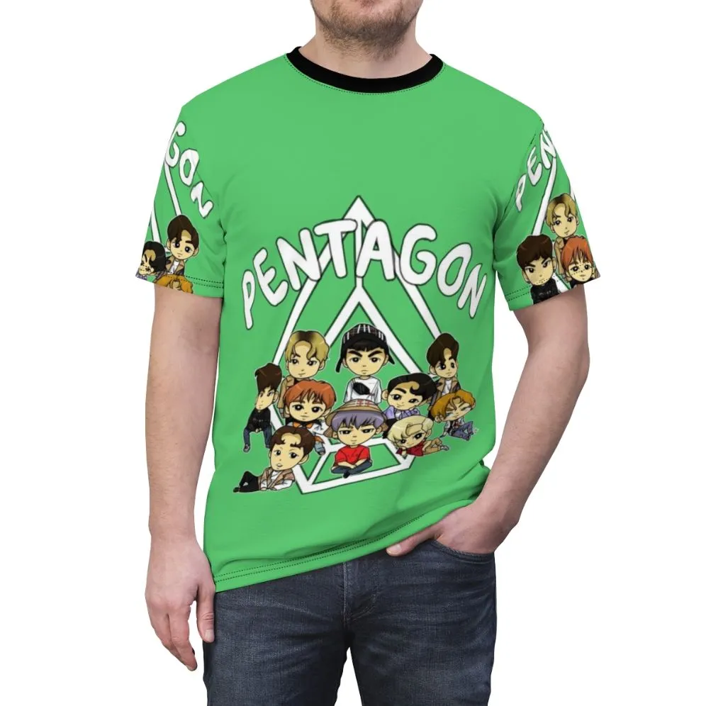 Adorable Chibi-Inspired Pentagon K-pop T-shirt