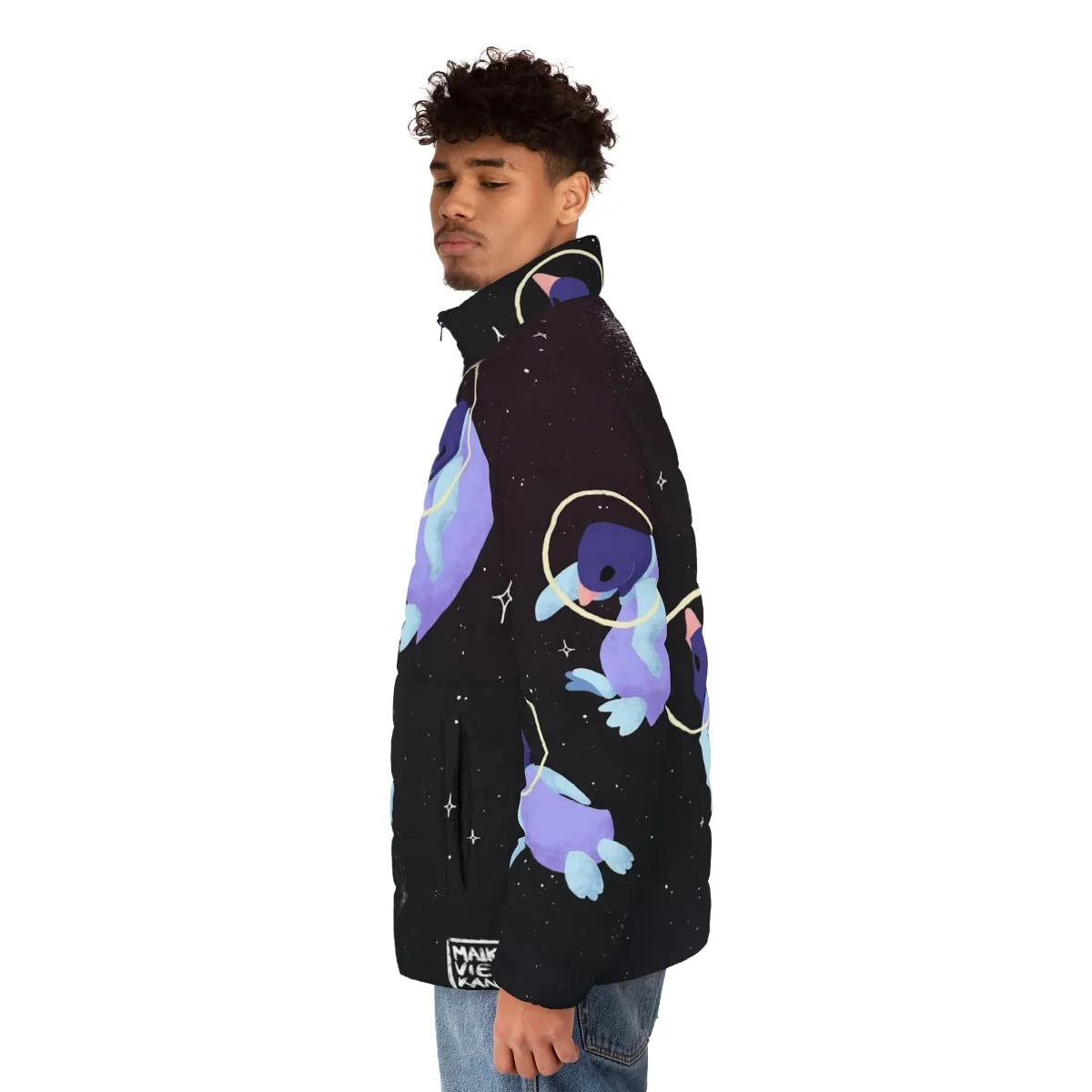 Adorable Space Penguins Puffer Jacket - Explore the Cosmos in Style