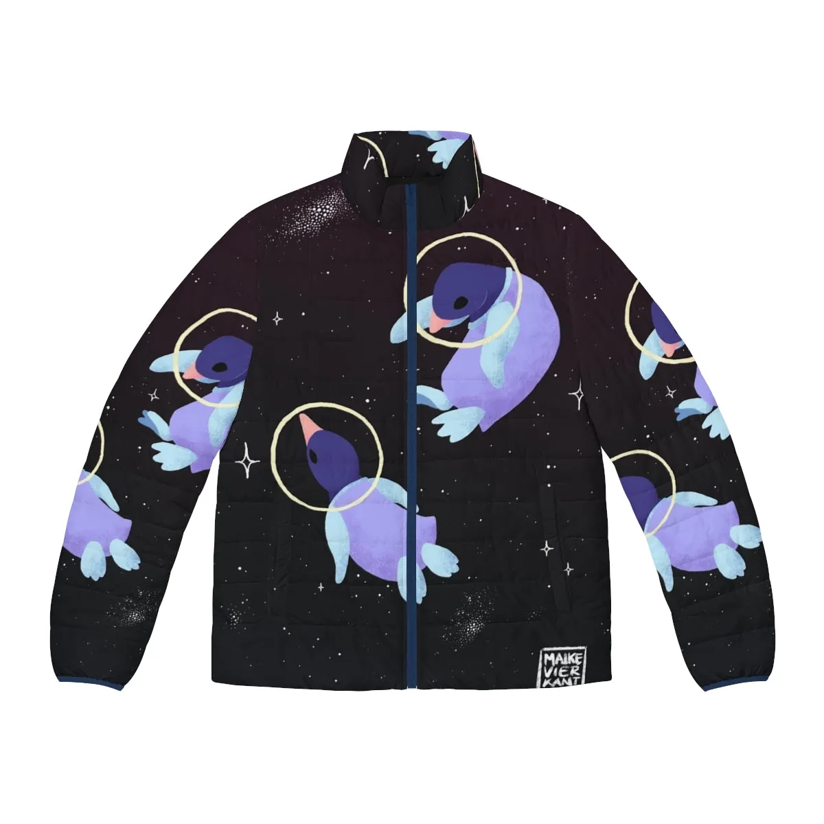 Adorable Space Penguins Puffer Jacket - Explore the Cosmos in Style