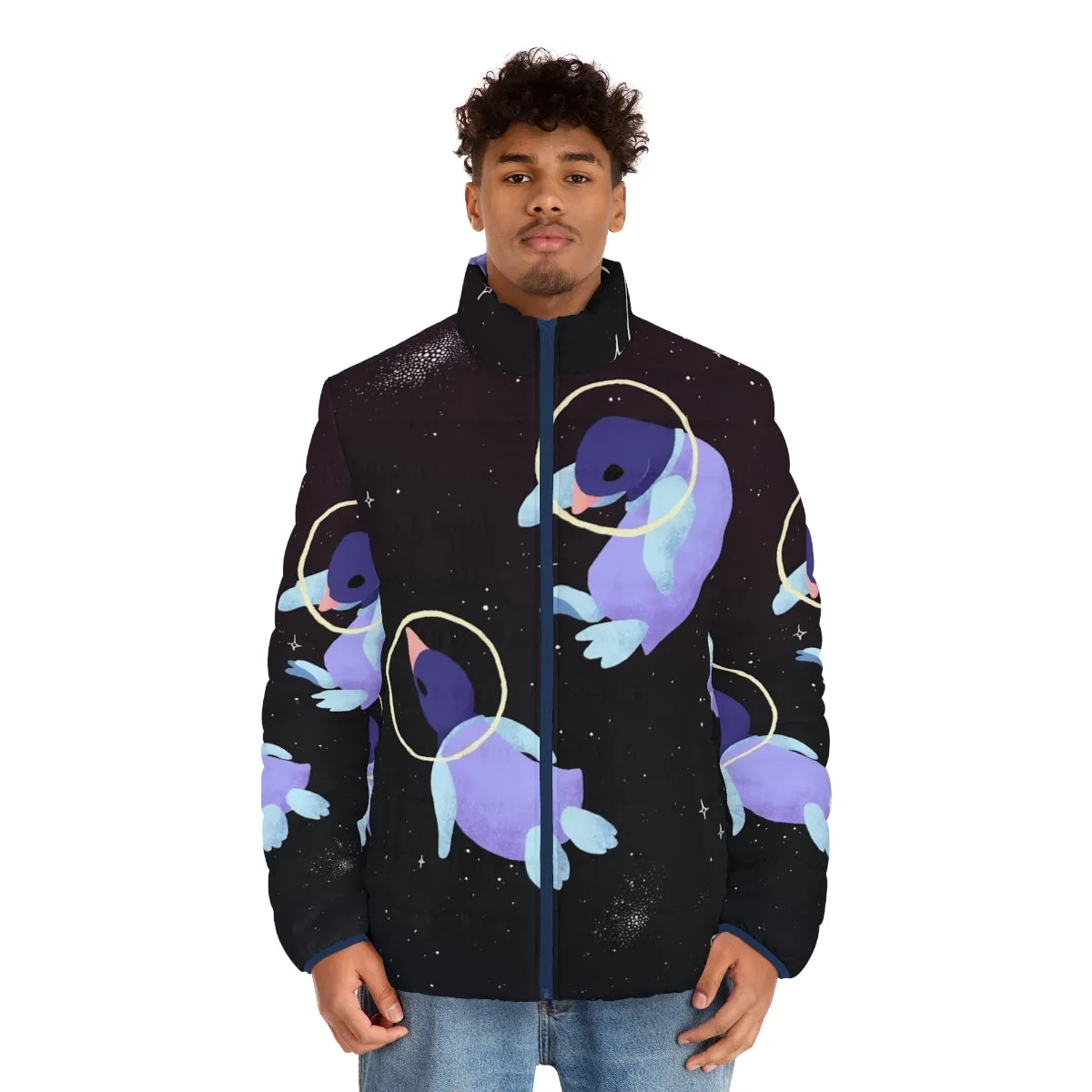 Adorable Space Penguins Puffer Jacket - Explore the Cosmos in Style