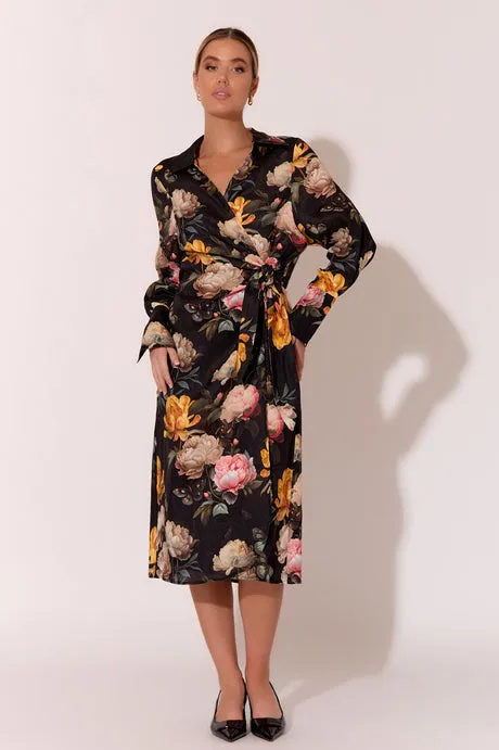 Adorne Vienna Floral Wrap Midi Dress Floral