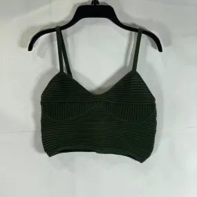 AERIE Women's Dark Green Ribbed Corset Sweater Crop Tank Top SZ M