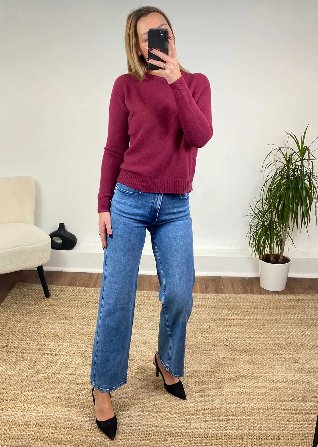 Alice Soft Knit Jumper in Burgundy