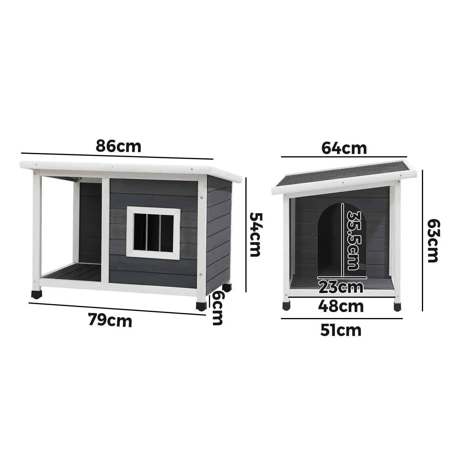 Alopet Dog Kennel House Outdoor Pet Wooden Cage Kennels Indoor Cabin Box Awning