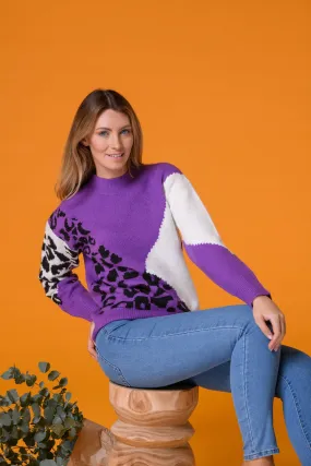 Animal Colour Block Sweater