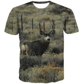 Animal T shirts Men Deer Tshirts Novelty Forest Tshirt Anime Harajuku T-shirts Graphic