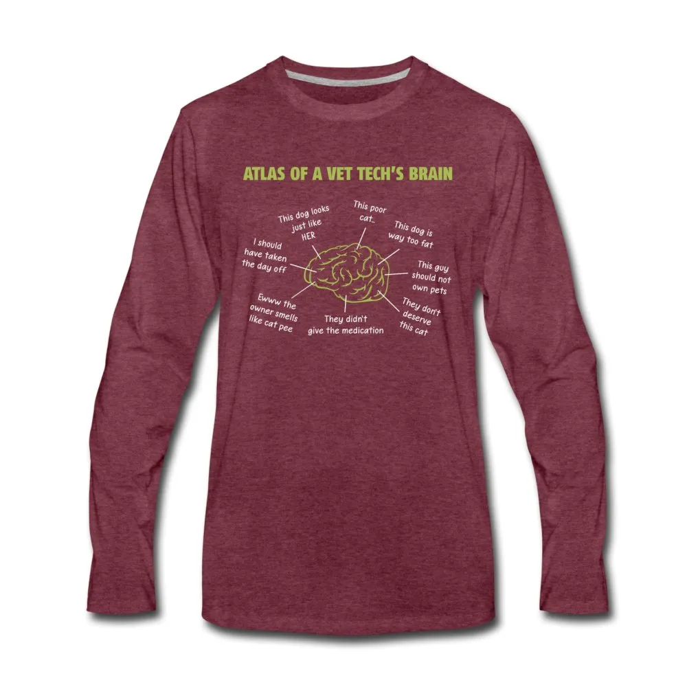 Atlas of a Vet Tech's Brain Unisex Premium Long Sleeve T-Shirt