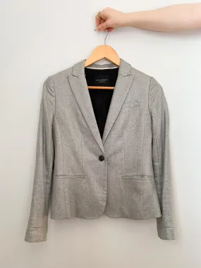 Banana Republic Silver Metallic Classic Fit Blazer - Size 2