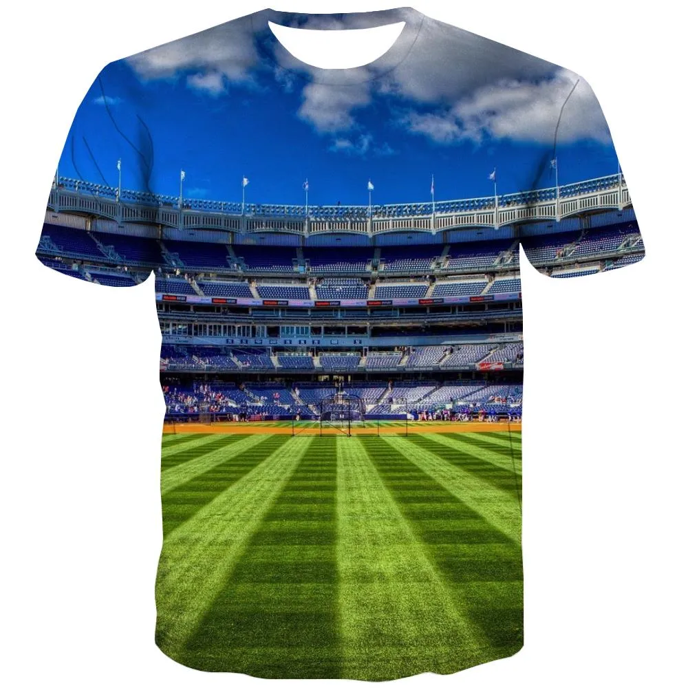 Baseball T shirts Men Stadium T shirts Funny Game Tshirts Novelty White Tshirts Casual