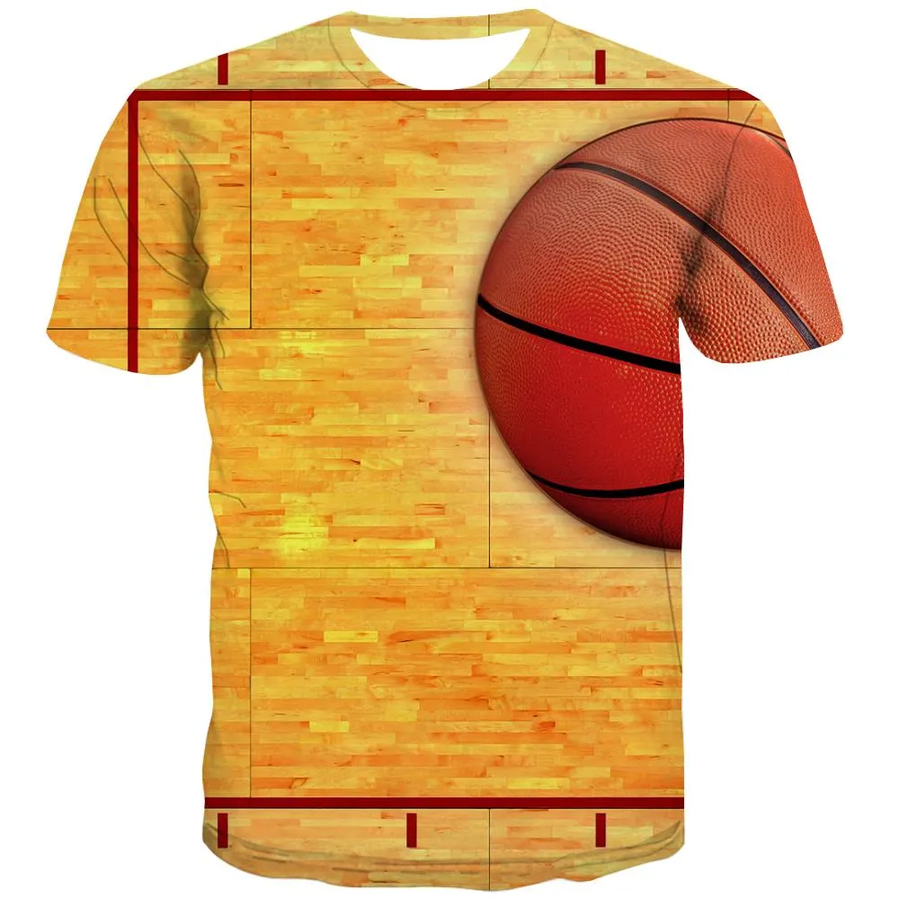 Basketball T shirts Men Night View T-shirts Graphic Galaxy Tshirts Casual City Tshirts Novelty