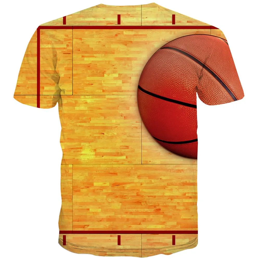 Basketball T shirts Men Night View T-shirts Graphic Galaxy Tshirts Casual City Tshirts Novelty