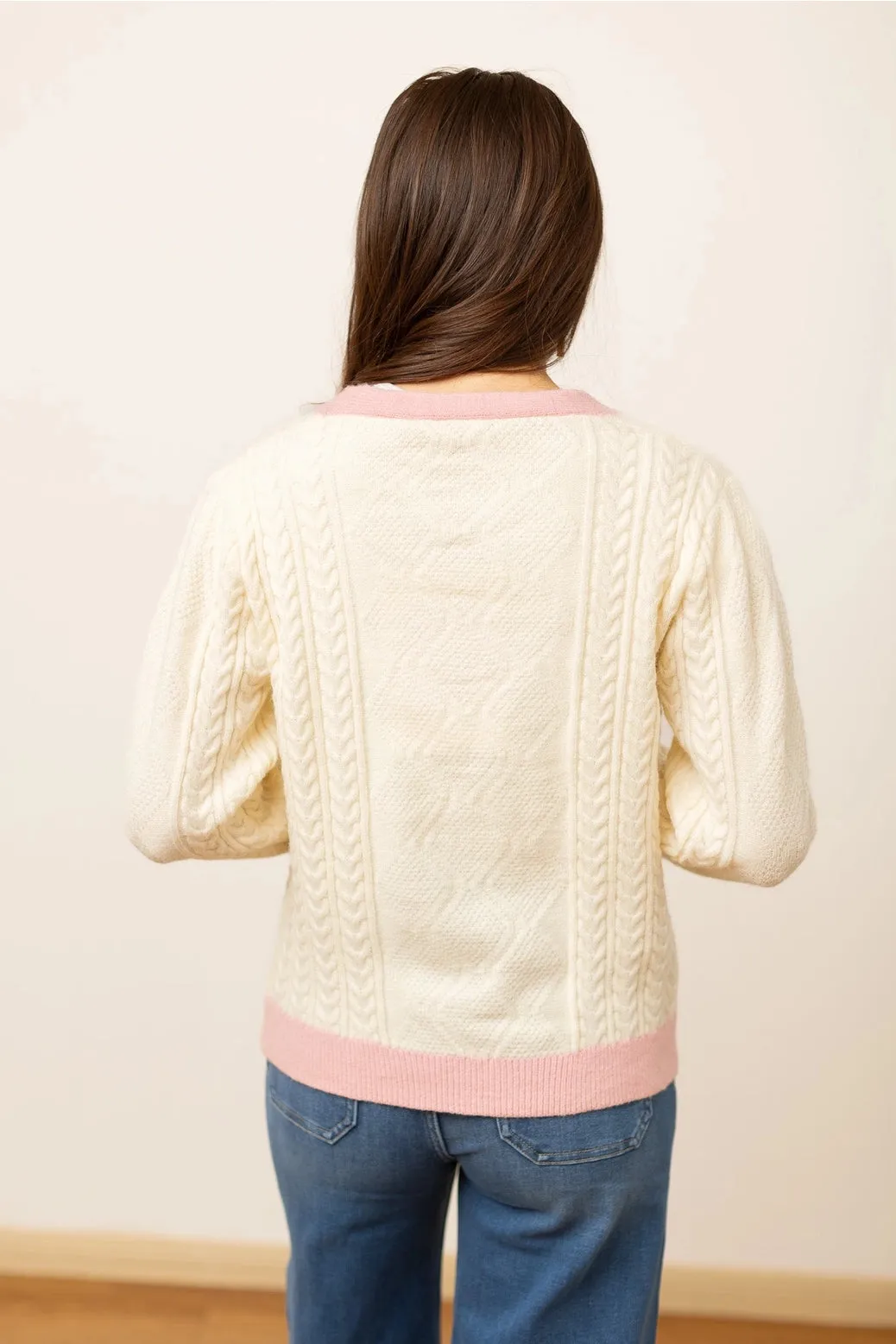 Beige and Pink Nutcracker Sweater by Southern Grace