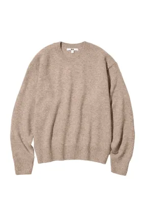 Beige Premium Lambswool Crew Neck Jumper