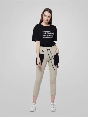 Beige Utilitarian Cargo Female Pants