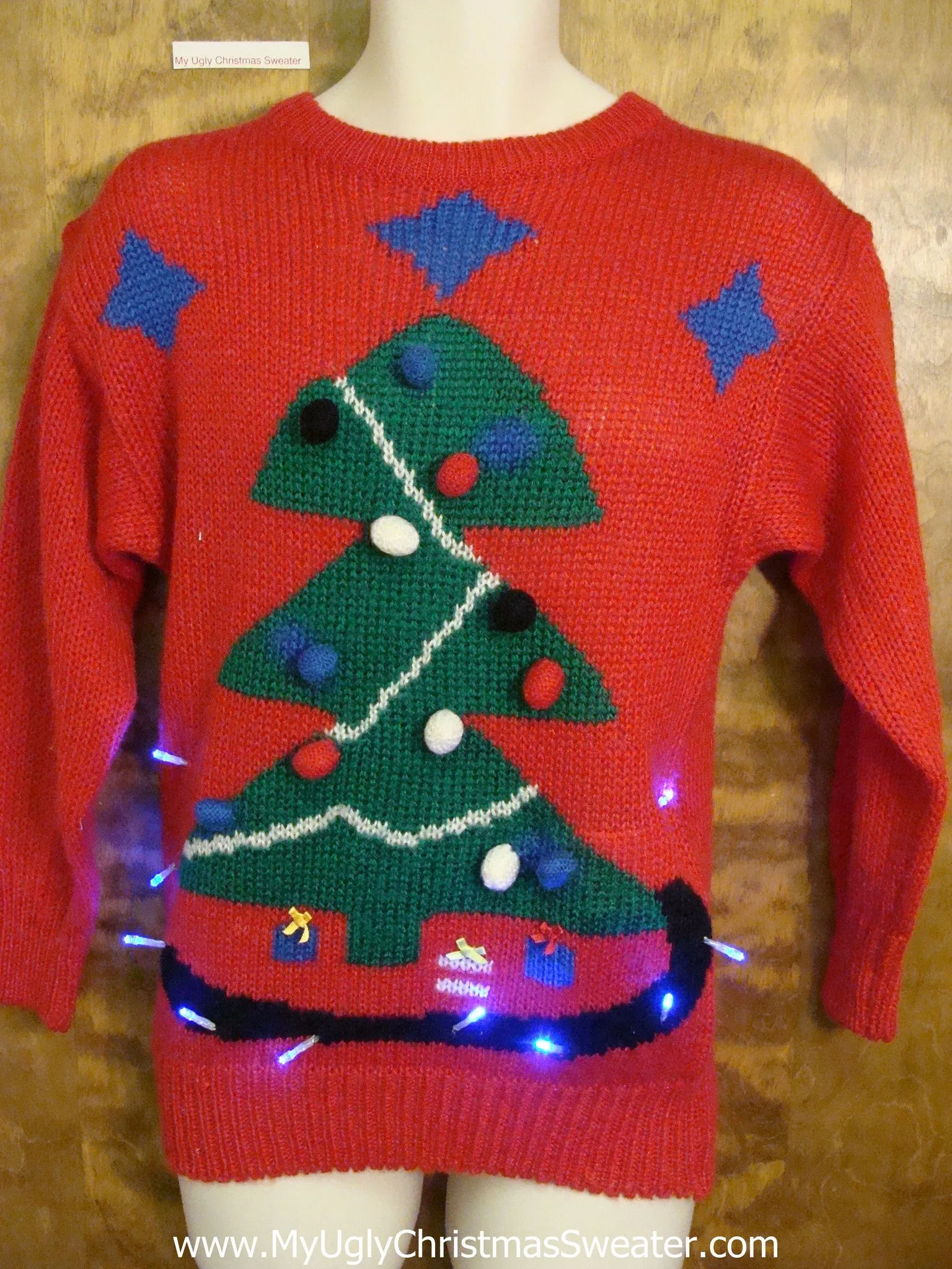 Best 80s Tree Light Up Ugly Xmas Sweater