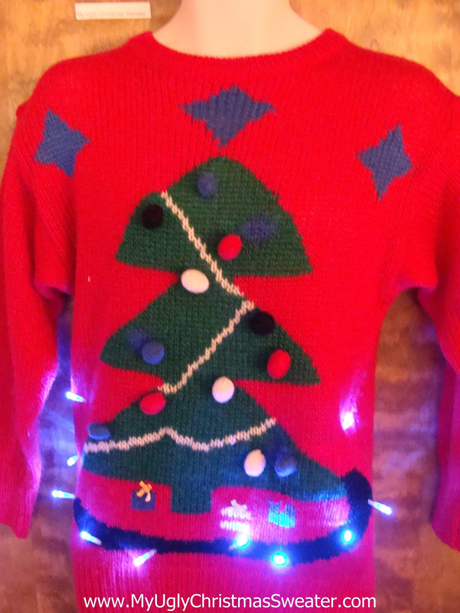 Best 80s Tree Light Up Ugly Xmas Sweater