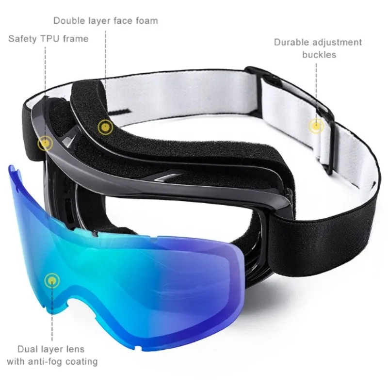 Black Extreme Ski And Snow Glasses