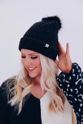 Blizzard Chevron Pom Beanie - Black