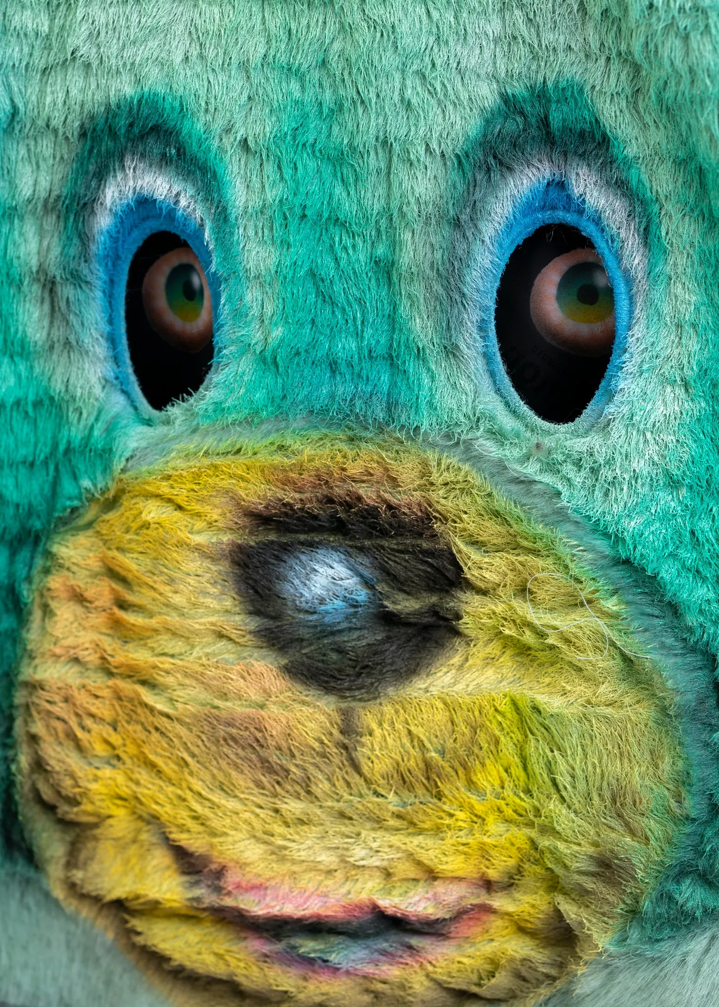 BLUE AND-PAINTED FUR JACKET (BEAR)