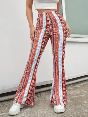 Boho Floral High Waist Long Women Pants