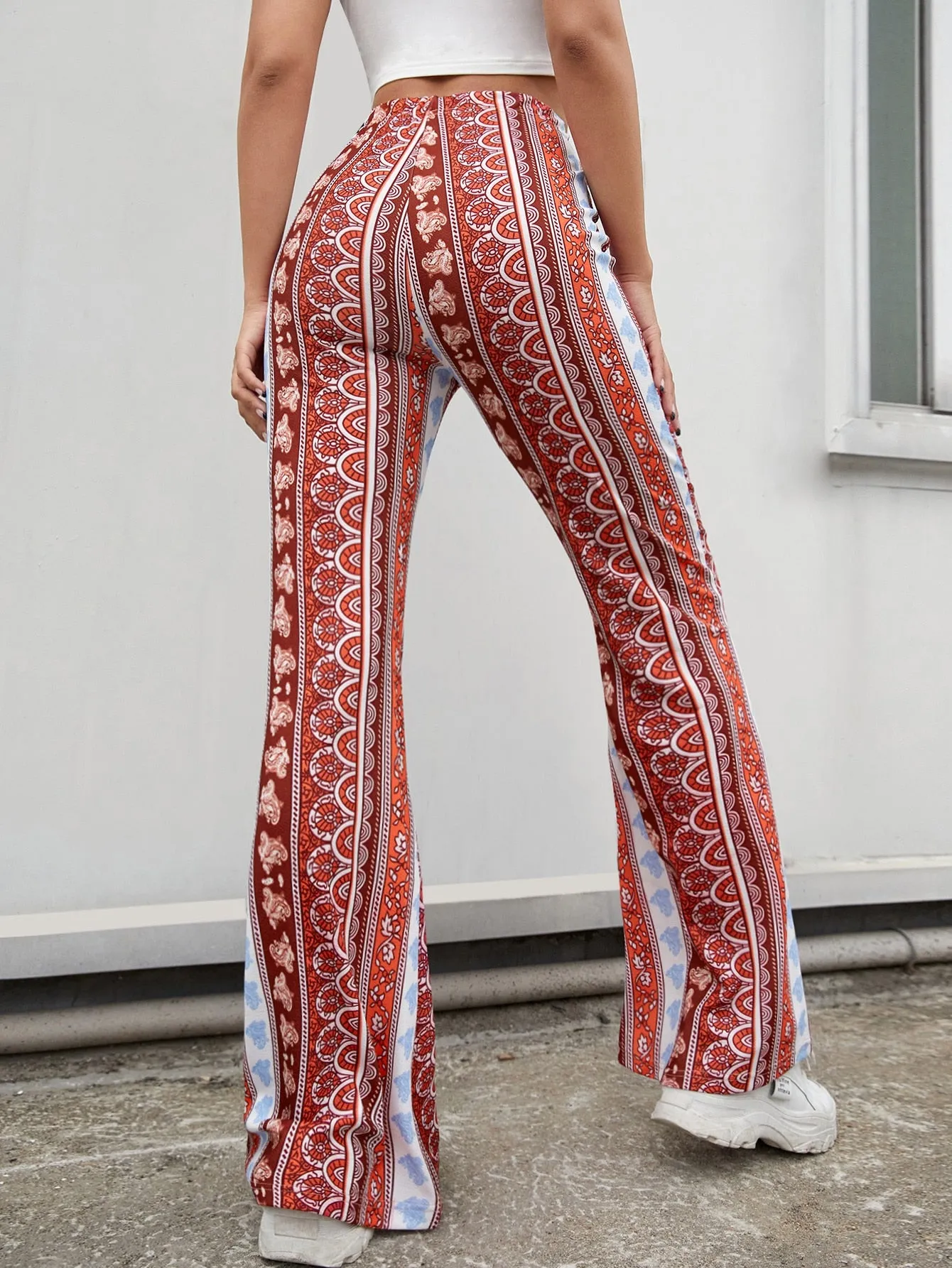 Boho Floral High Waist Long Women Pants