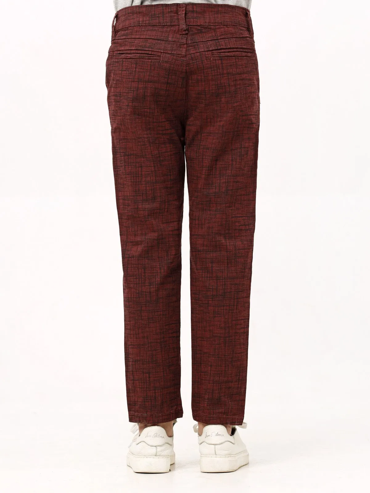 Boy's Dark Maroon Chino Pant - EBBCP23-008