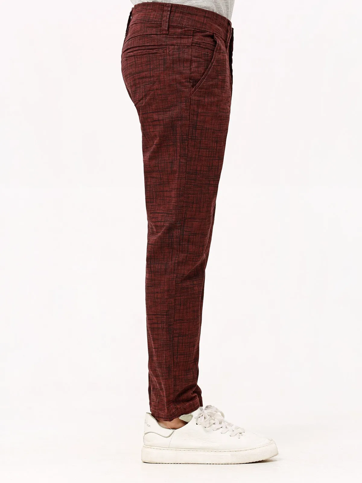 Boy's Dark Maroon Chino Pant - EBBCP23-008