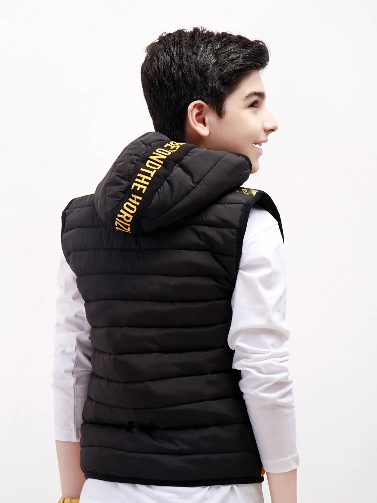 Boy's Yellow & Black Hooded Jacket - EBTH21-002