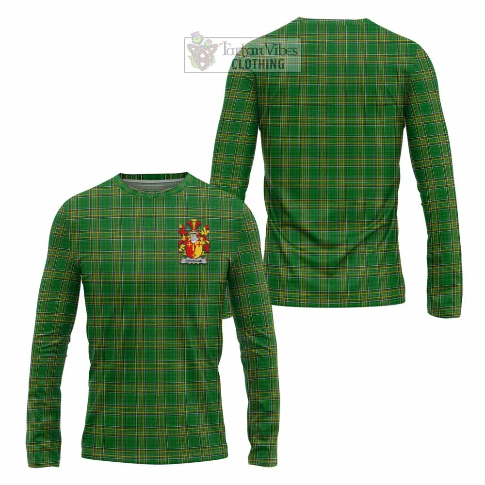 Branigan Irish Clan Tartan Long Sleeve T-Shirt with Coat of Arms