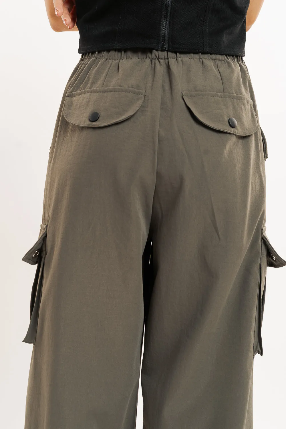 Brown Wide Leg Cargo Trouser