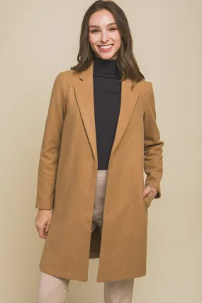 Camel Fleece Long Coat