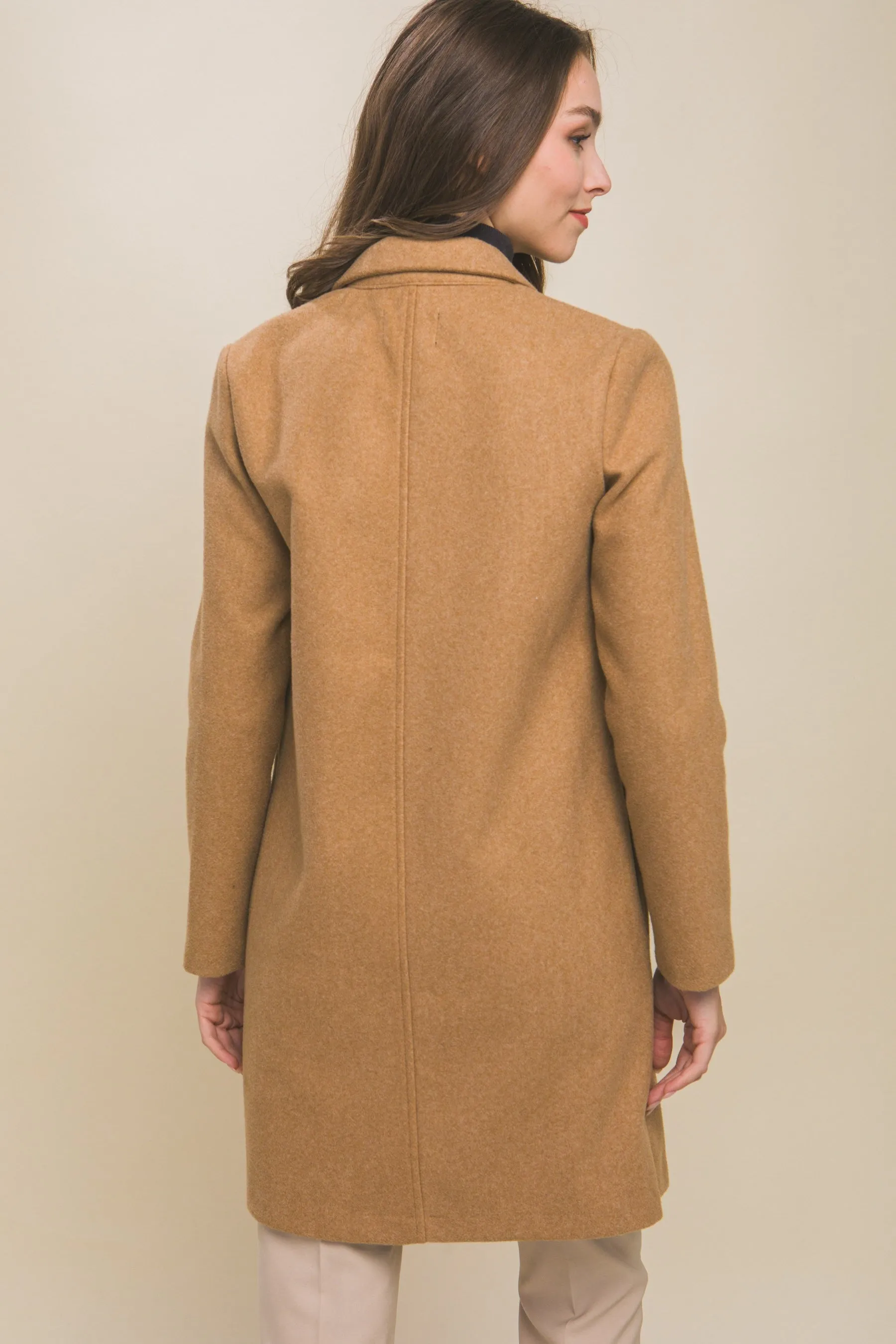 Camel Fleece Long Coat