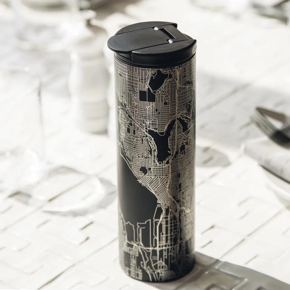 Cape May - New Jersey Map Tumbler in Matte Black