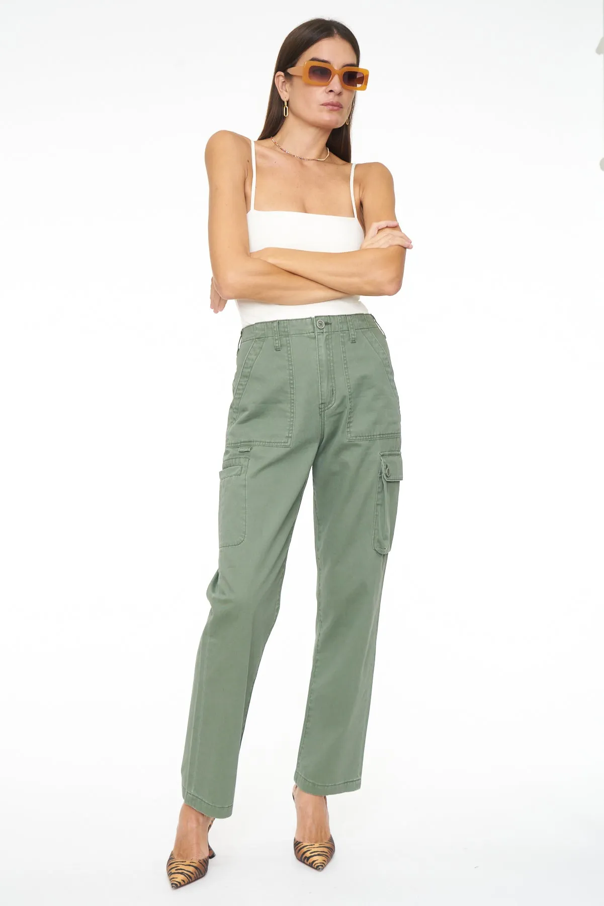 Cassie Cargo High Rise Pant - Colonel