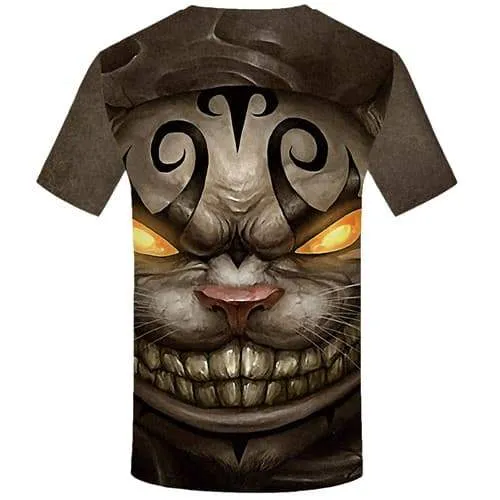 Cat T shirts Men Animal Tshirts Novelty Angry Tshirts Cool Flame Tshirts Casual Gothic Tshirt Printed Short Sleeve Hip hop