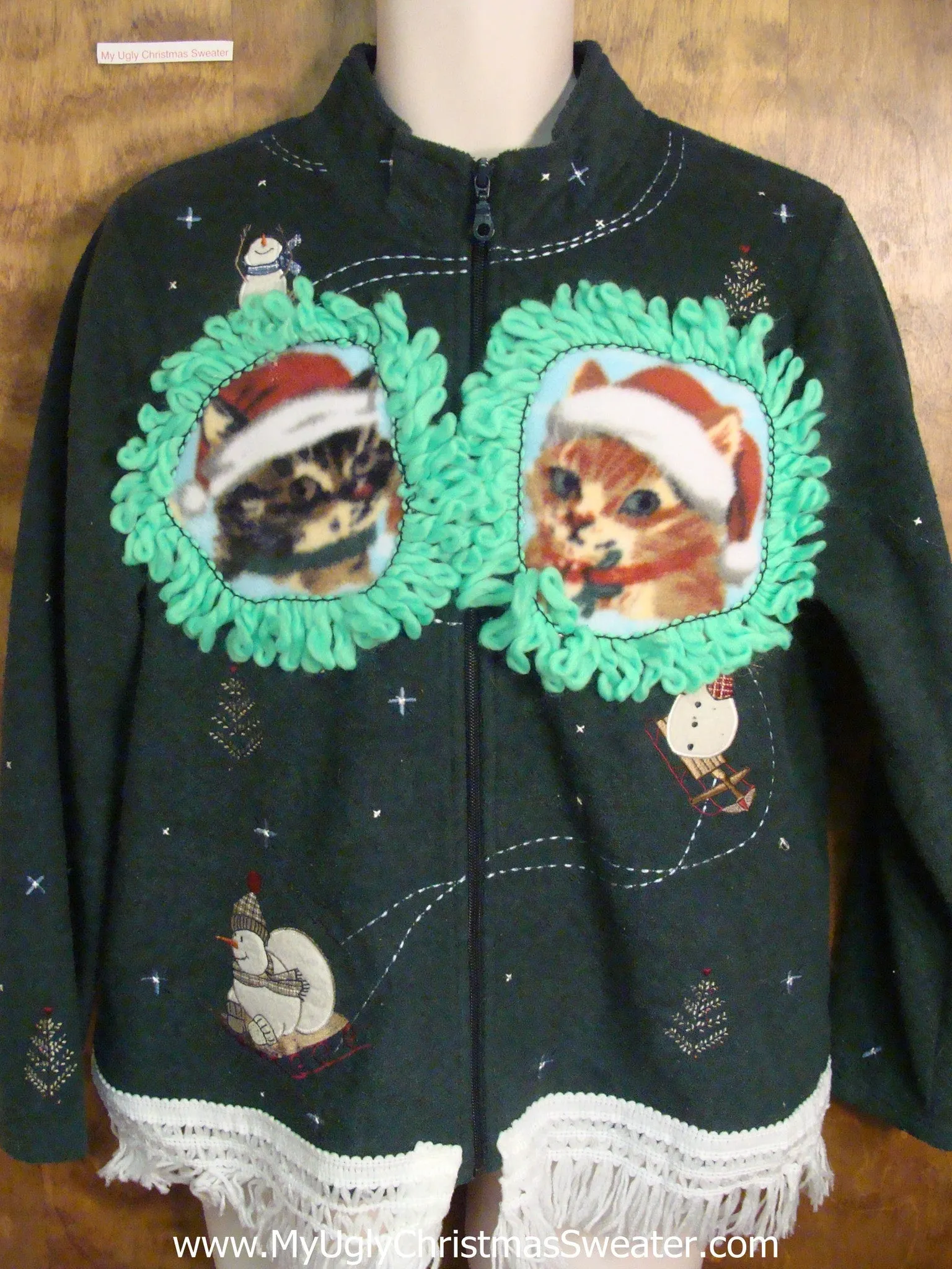 Cats with Their Snowmen Friends Ugly Christmas Sweater