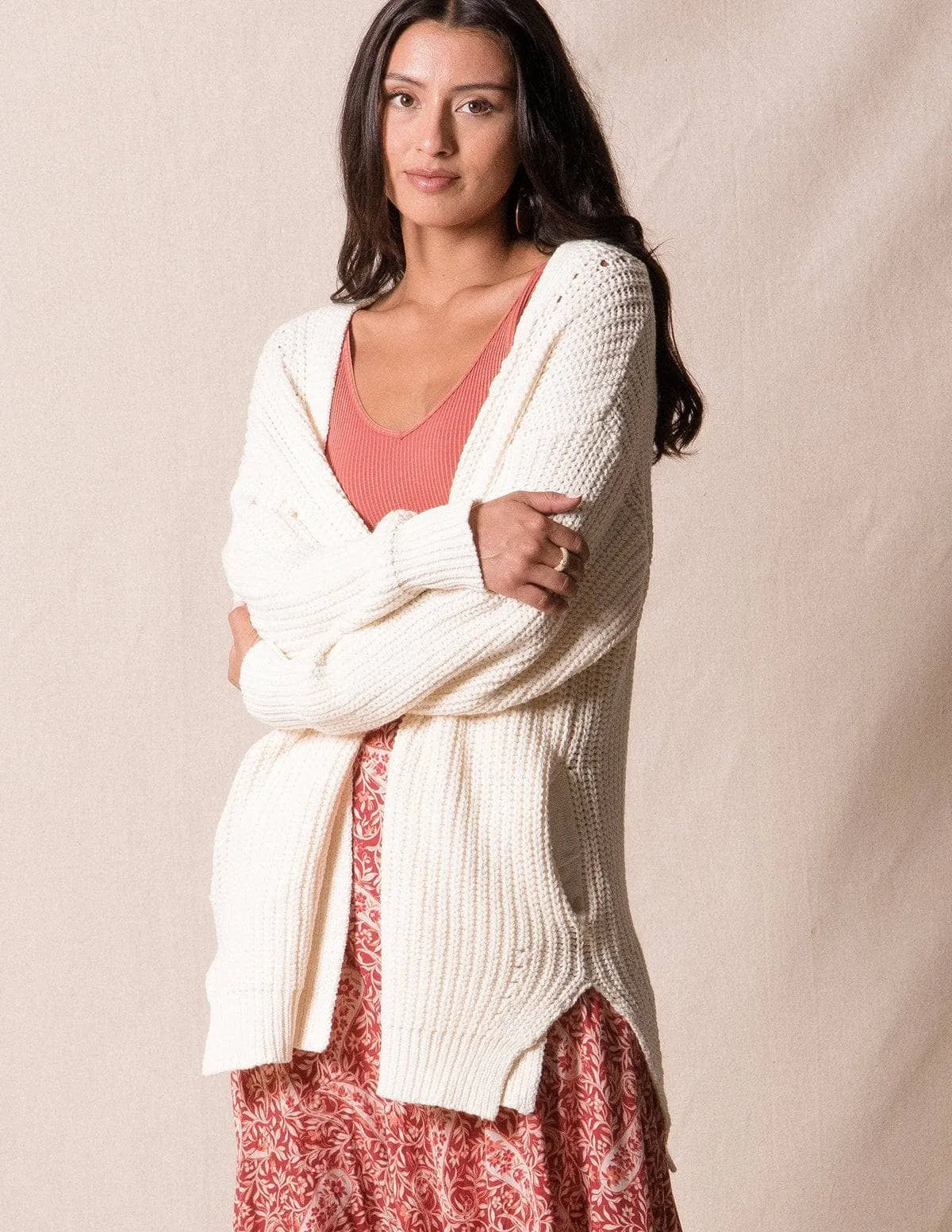 Chesney Sweater Wrap - Cream