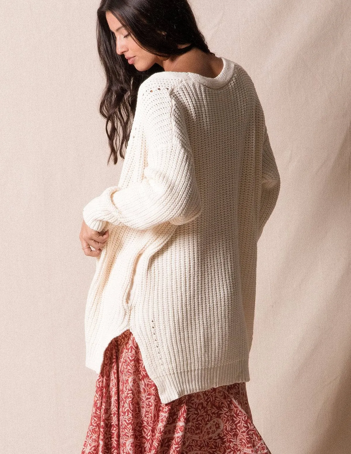 Chesney Sweater Wrap - Cream